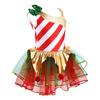 Kids Girls Stylish Dance Clothing Stage Performance Mesh Tutu Dress Christmas Carnival Cosplay
