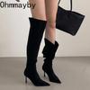 Winter Fashion Pointed Toe Women Thin High Heel Long Over The Knee Boots Street Style Party Stripper Female Shoes