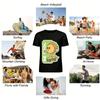 Cartoon Sun Skateboarding Print Casual T-shirt Unisex Loose Breathable Daily Wear Top Pure cotton T-shirt