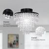 Crystal Lights LED Ceiling Light Modern Round Crystal Light Black Ceiling Light for Bedroom, Living Room, Hallway