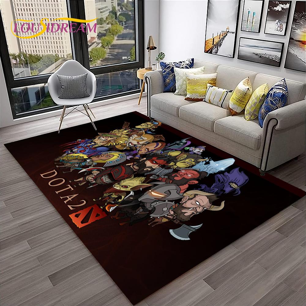 Tappeto HD Classici di Dota2 per Giocatori, Tappeto per Casa Soggiorno Camera da Letto Divano Zerbino Decorazione, Tappeto per Area Giochi Bambini Tappetino Antiscivolo