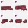 Modular Sofa Set with Storage Space 4 pcs Burgundy Fabric