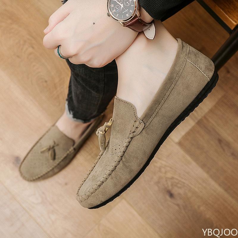 Men's Casual leather Shoes Soft soled driving lazy Loafers Versatile trendy flats Fashion lightweight Male shoes Zapatos ladies