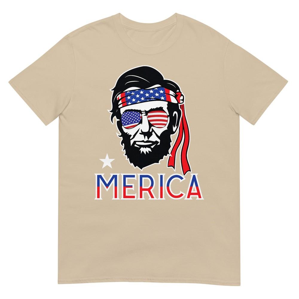 Abraham Lincoln 4th Of July Merica Unisex Unisex American Flag Tshirt