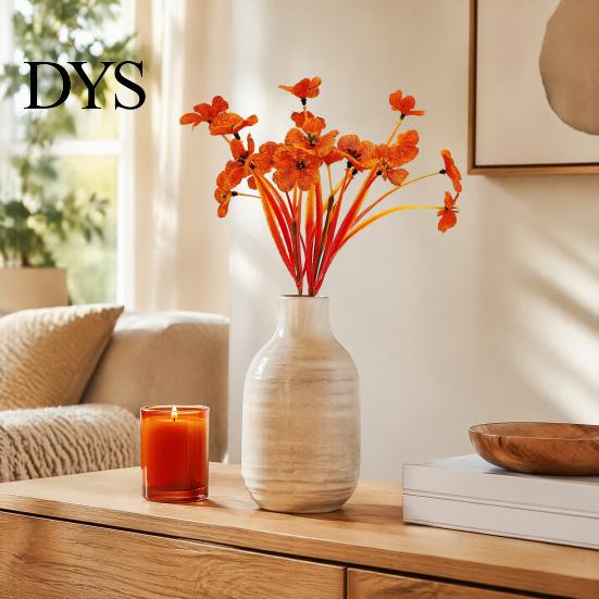Lifelike Plastic Greenery Vines Autumn Artificial Flowers Bouquet, Realistic Floral Arrangement with Layered Quirky Fun Decor for Living Room