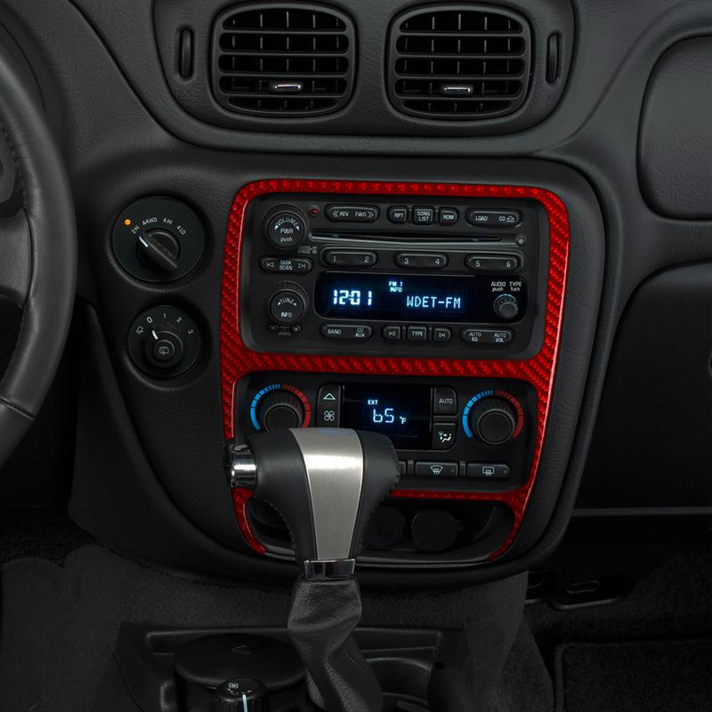 Real Carbon Fiber Car Accessories Trim Red Cover Soft Sticker For Chevrolet Trailblazer 2002 2003 2004 2005 2006 2007 2008 2009