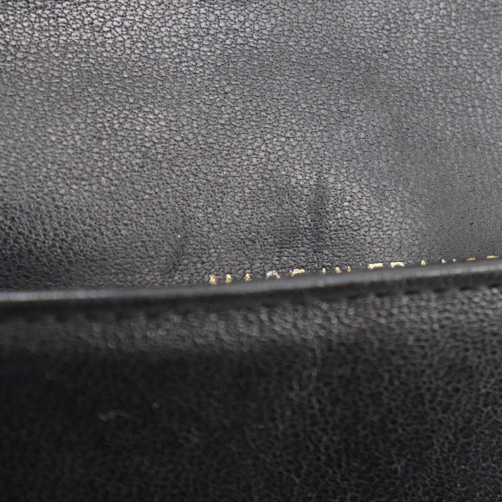 Chanel COCO Mark Name Card Holder Card Case Black Caviar Skin Women Used