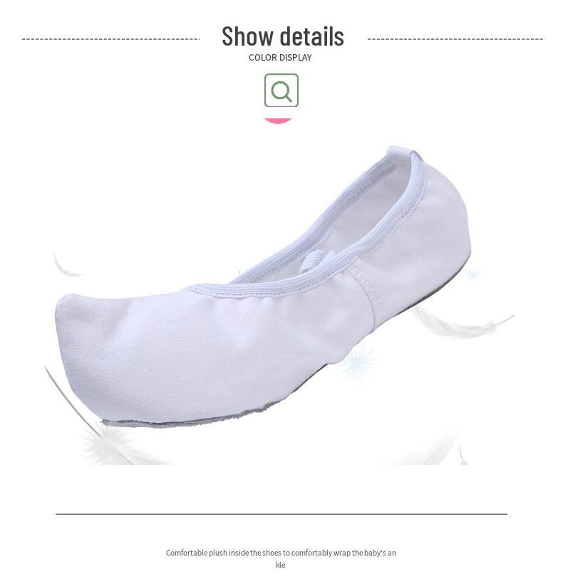 White Soft Sole Korean Hook Dance Shoes for Ethnic Performances - Flat Heel Practice Shoes