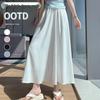2025 White Ice Silk High-Waist Textured Culottes - Women's Summer Chiffon Wide-Leg Pants, Small Size