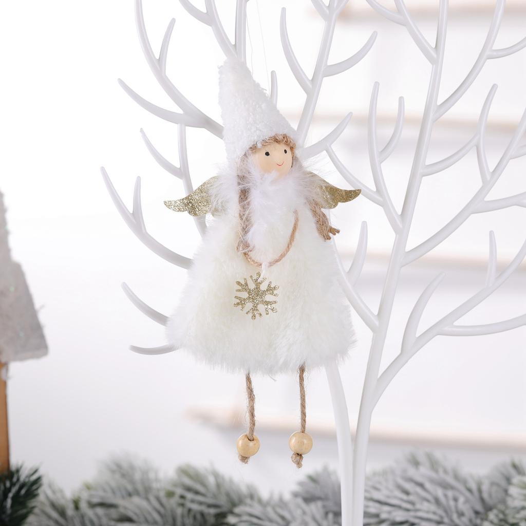 New Christmas plush angel girl pendant children's cute doll Christmas tree decoration pendant small pendant