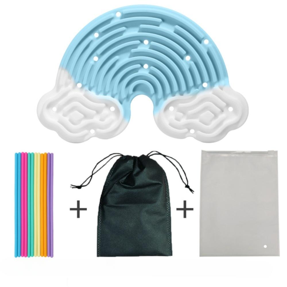 12 Strings Sensory Activity Board Silicone Rainbow Sensory Toys New Fidget Toy  Kids Adults