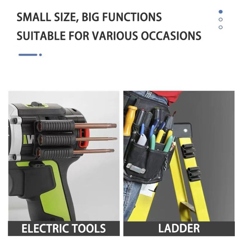 Ergonomischer 3-Schlitz-Bohrerhalter mit Kleberückseite für sichere Elektrowerkzeug-Organisation und Add-On-Design