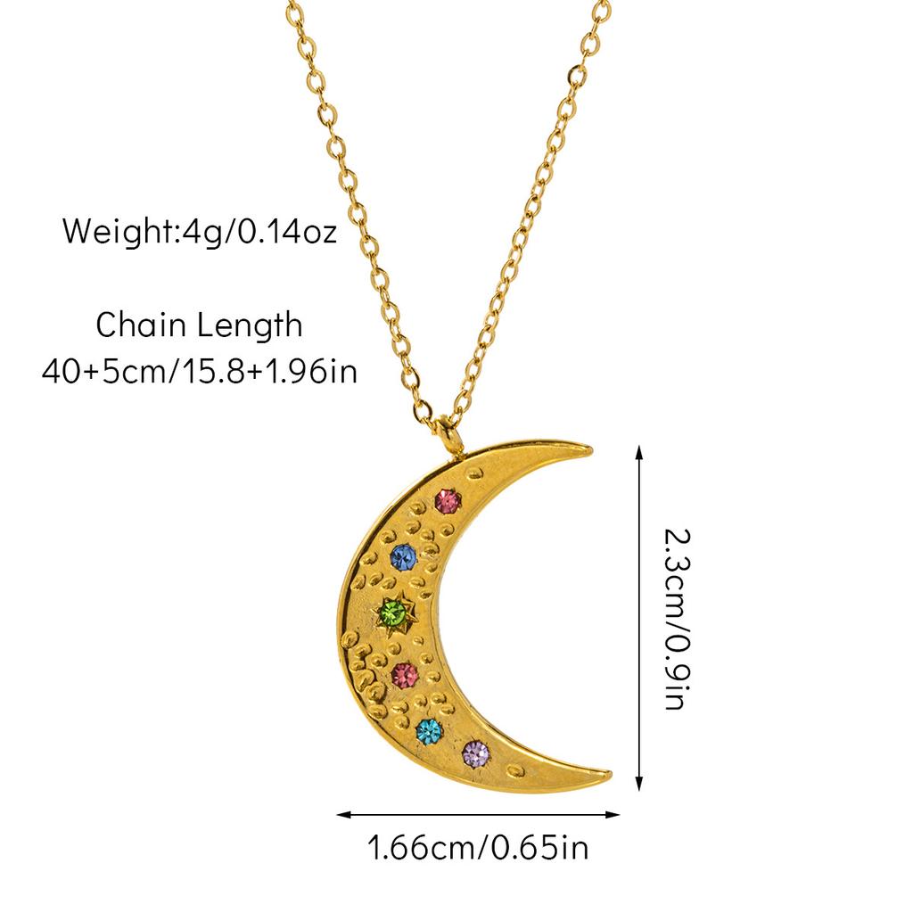 Geometric Sun Moon Pendant Women Star Necklace Titanium Steel Does Not Fade High End Personalized Fashion Temperament