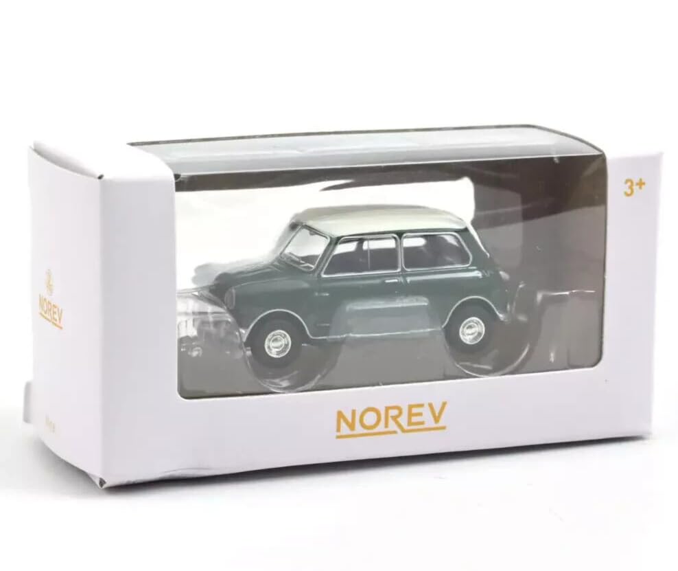Norev Maßstab Mini Cooper S 1964 Grün mit weißem Dach NOREV MINI COOPER Diecast Auto 1/54