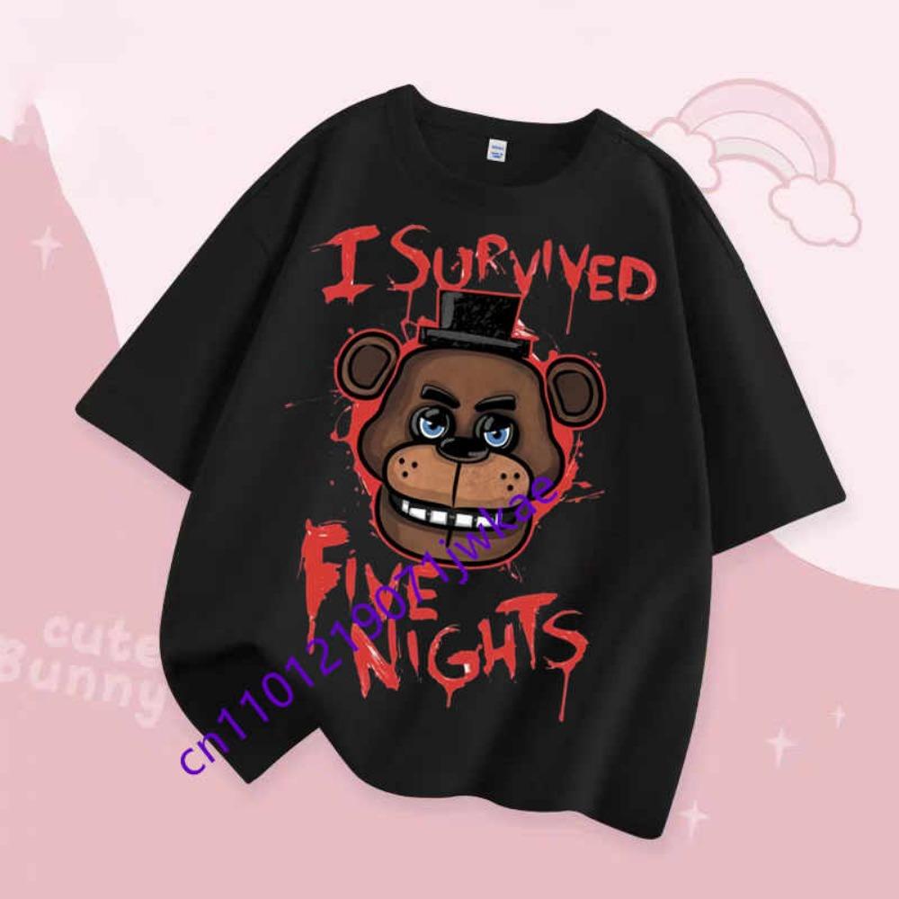 Jungen Mädchen Sommer Mode T-Shirt Kinder Kleidung FNAF Atmungsaktivität T-Shirts Kinder Five Nights At Freddy Niedriges Kurzarm Top