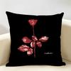 DDepecheMode LOGO Cushion Cover Natural Linen Organic Fabric DoubleSided Printing Room Sofa Decor Pillow Case