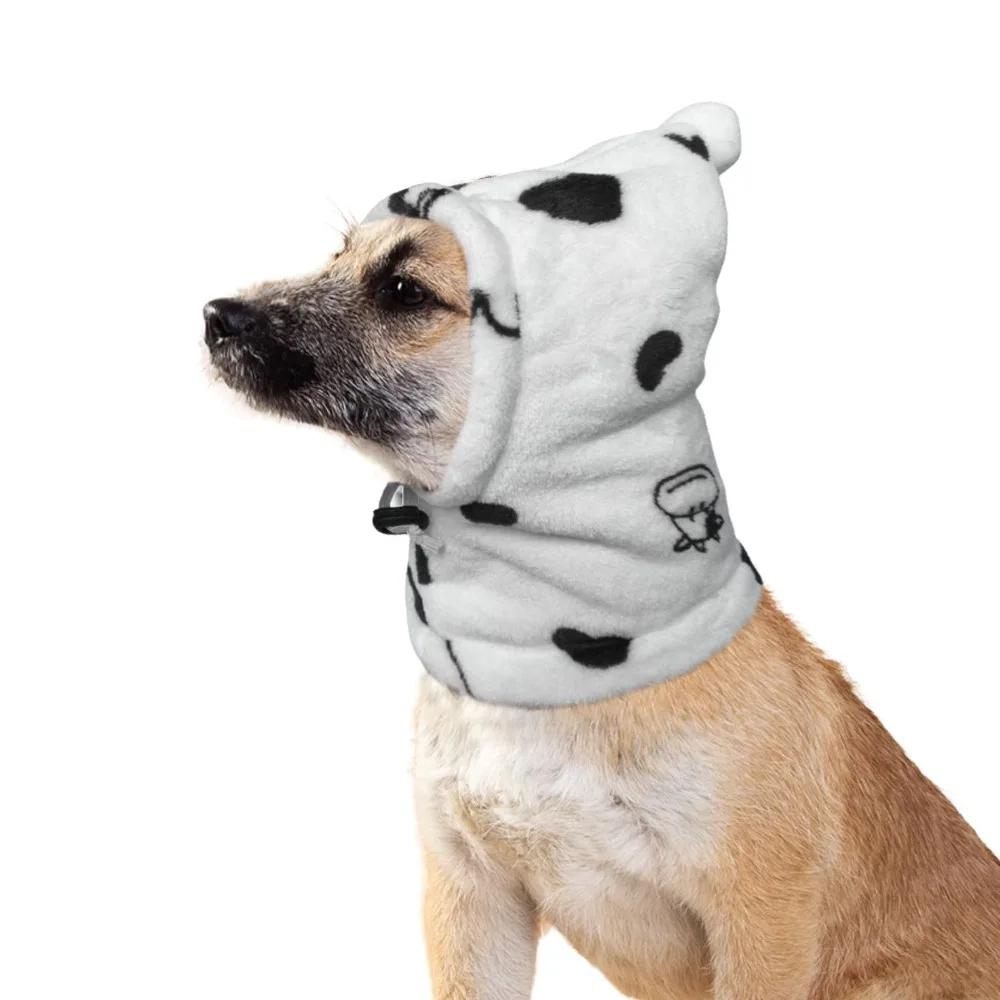 

Warm Leopard Print Dog Calming Earmuffs Adjustable buckle Noise-proof Puppy Scarf Anxiety Relief Windproof Collar Neckerchief L