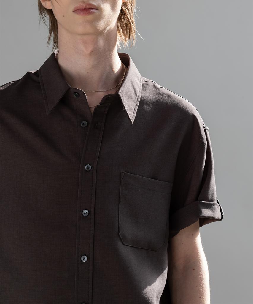 Dekkoloso [Set] Cool Linen-Like Short Sleeve Set [Charcoal]