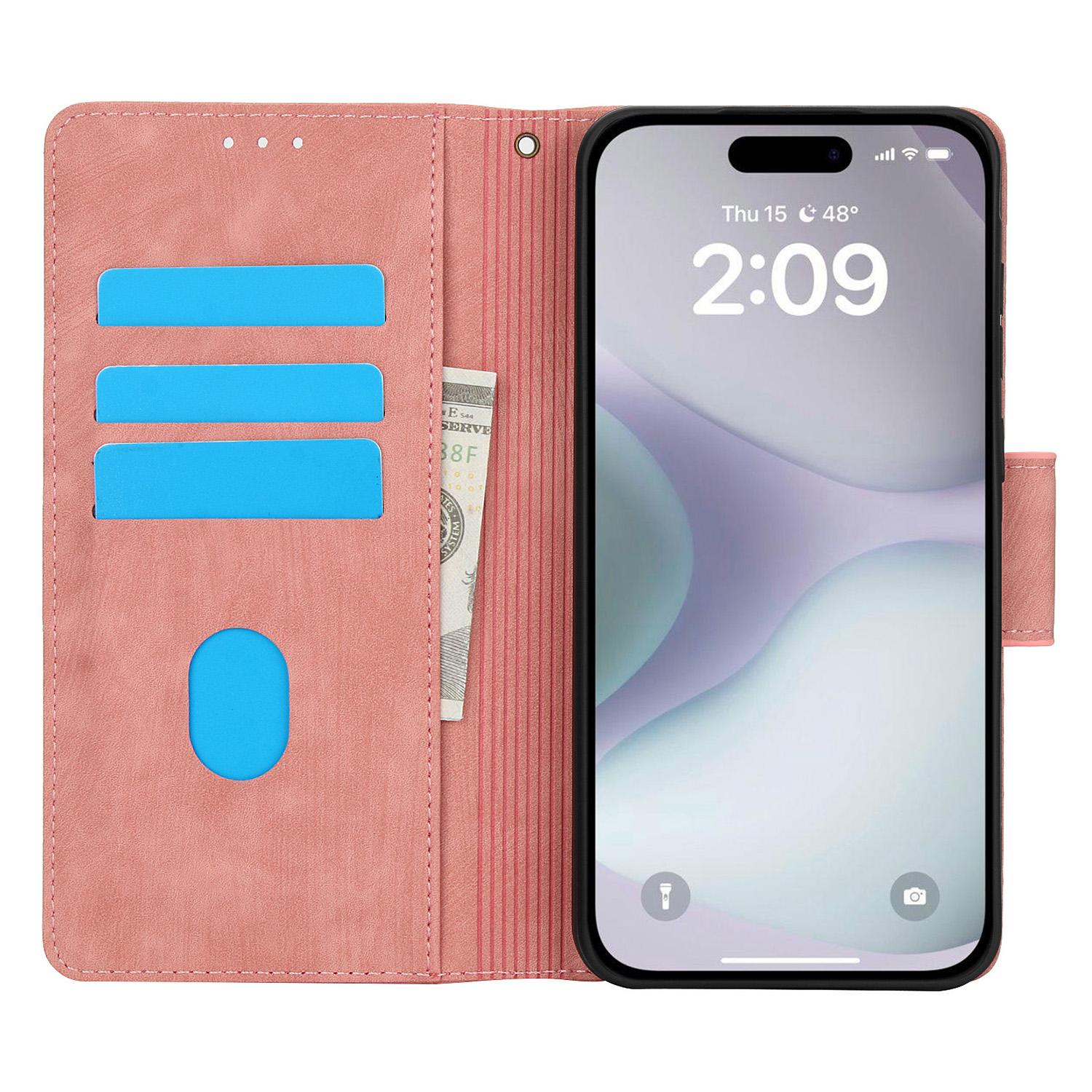 

SY-001 For iPhone 16 Case Flower Butterfly Leather Wallet Phone Cover with Hand Strap