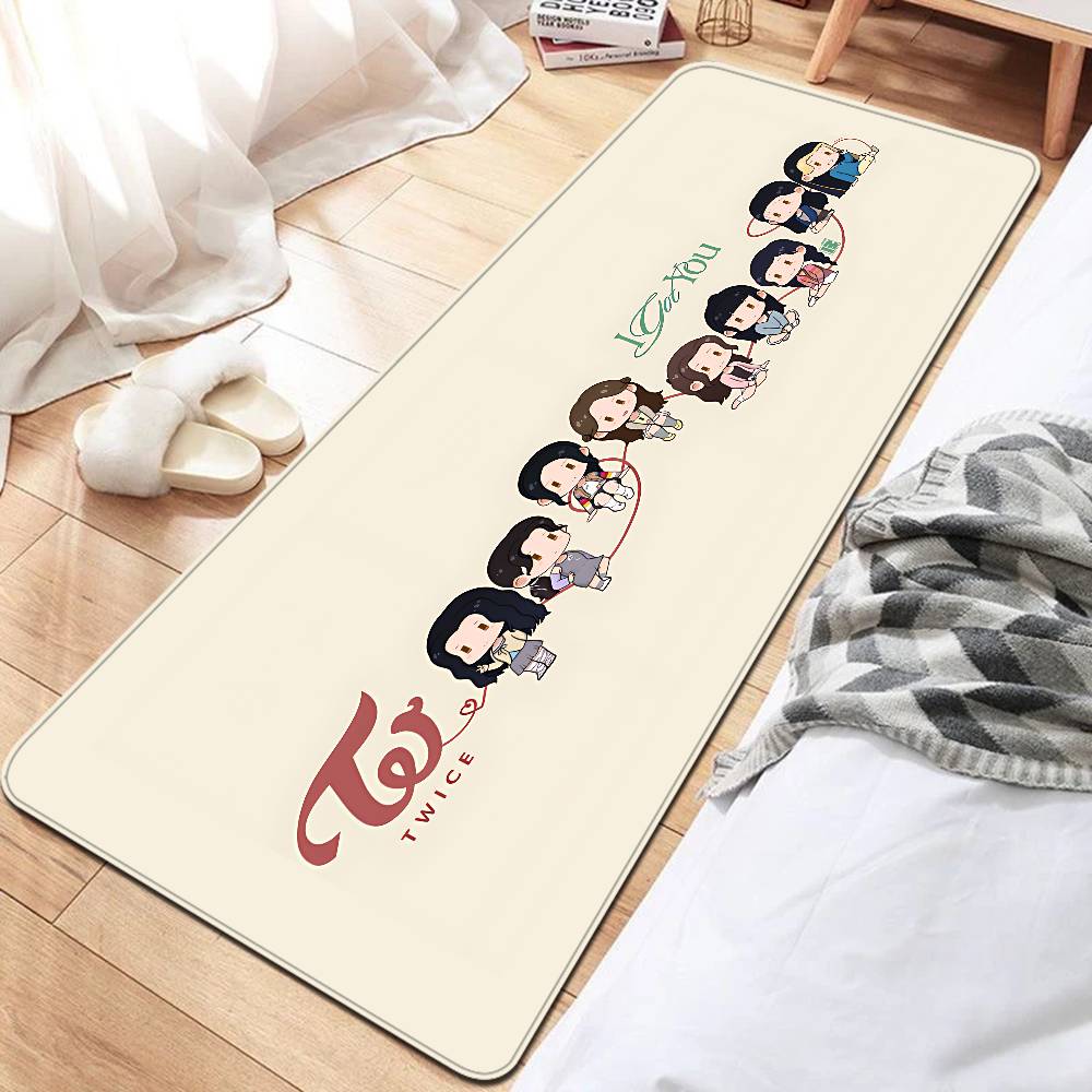 Kpop T-Twice Floor Mat Anti-slip Absorb Water Long Strip Cushion Bedroon Mat Alfombra