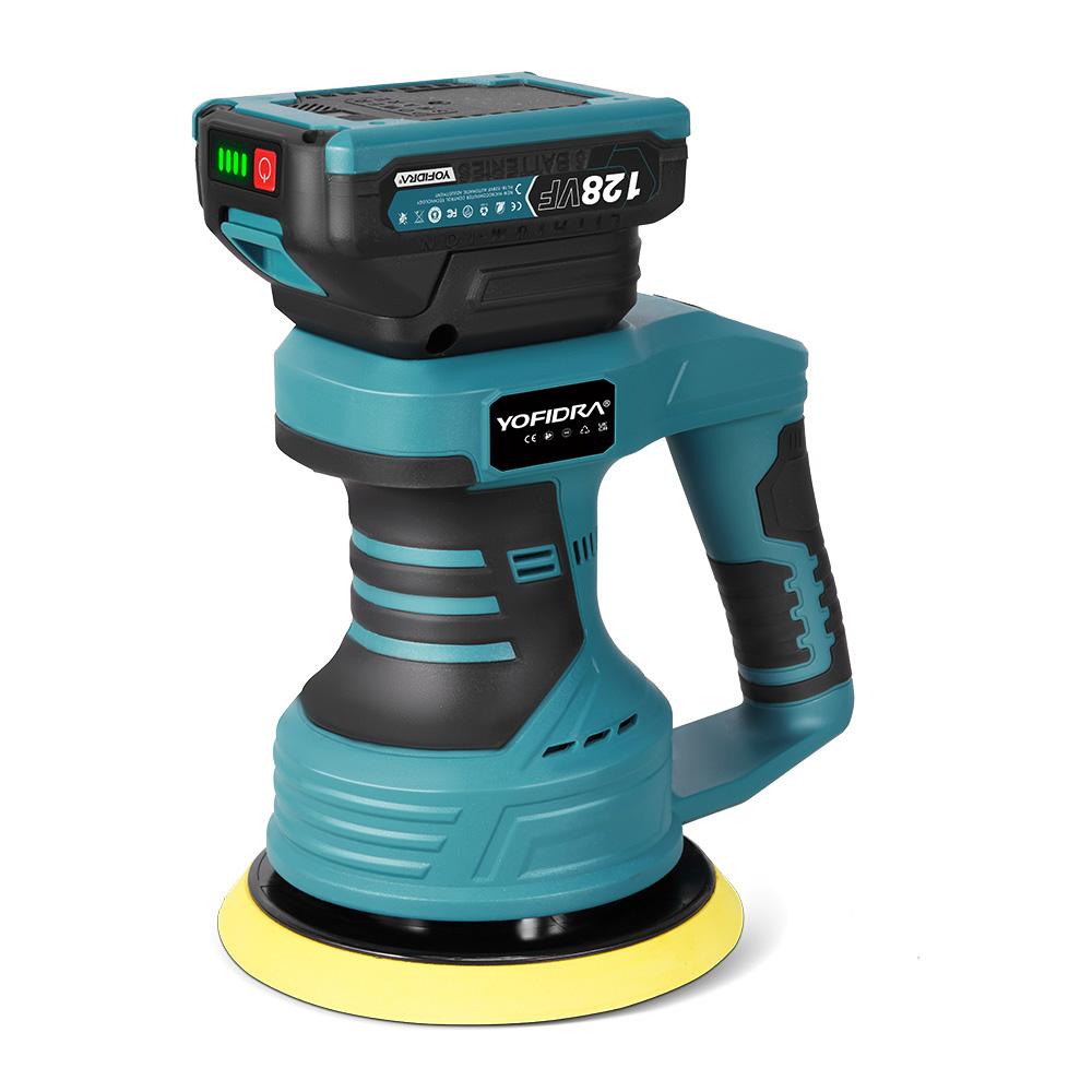 Yofidra 150mm Electric Car Polisher 8 Gears Cordless Efficient Cleaning Waxing Sanding Polisher Beauty Tool For Makita18V-21V Battery