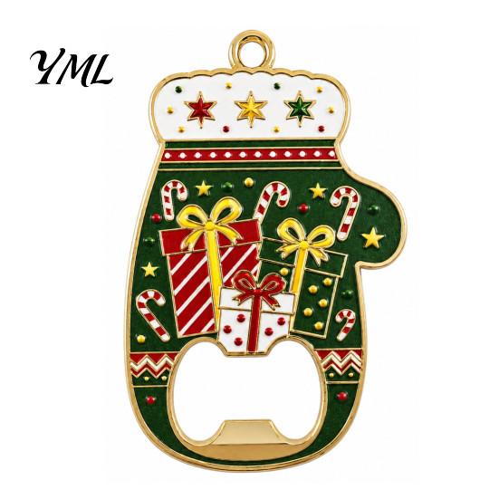 Decorative Magnetic Tool for Fridge Christmas Glove Bottle Opener, Shape Remover with Backing, Holiday Kitchen Gadget Accessories Durable Zinc