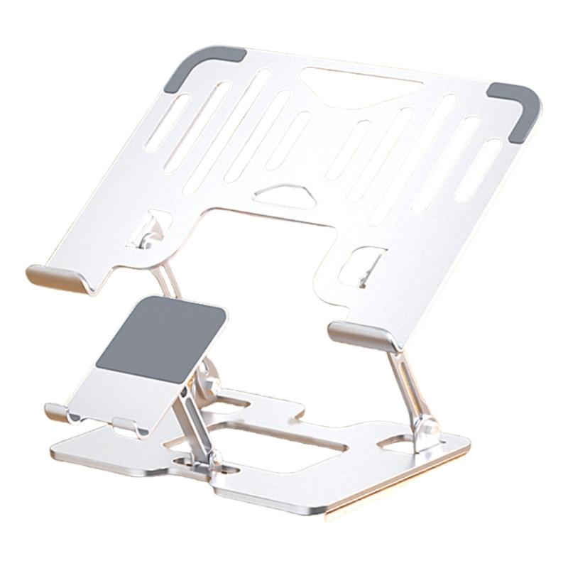Double Use Portable Aluminum Laptops Risers Stand With Ventilated Base And AntiSlip Pad Fit For 10-17.3Inch Computers