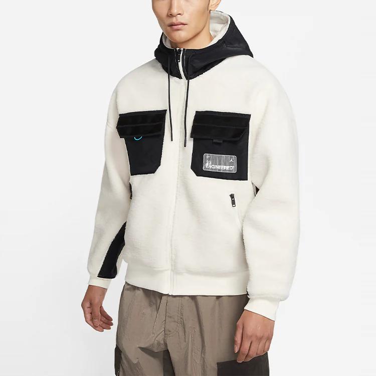 Jordan 23 Engineered Fleece Color-Block Hooded Jacket Men Jackets Light-Ivory CT3555-110