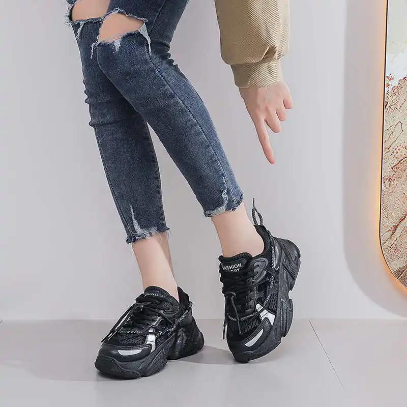 Fashion Thick-heeled With Lacing Women's Trnis Casual Purple Woman Sneakers Badminton Shoes Woman Sports Kawaiis Sports-leisure