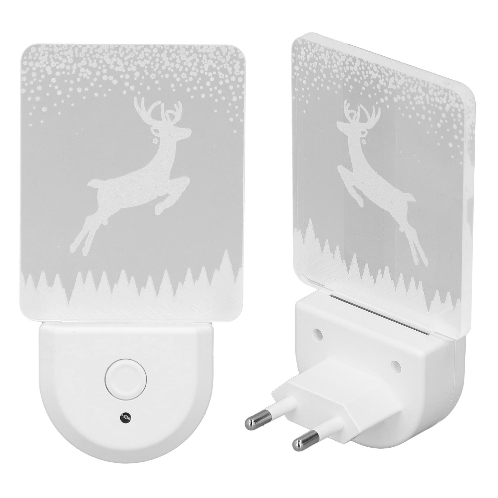 

2 шт. Ночник, вставляющийся в розетку, акриловый, RGB, энергоэффективный, с датчиком освещенности, рождественский ночник для