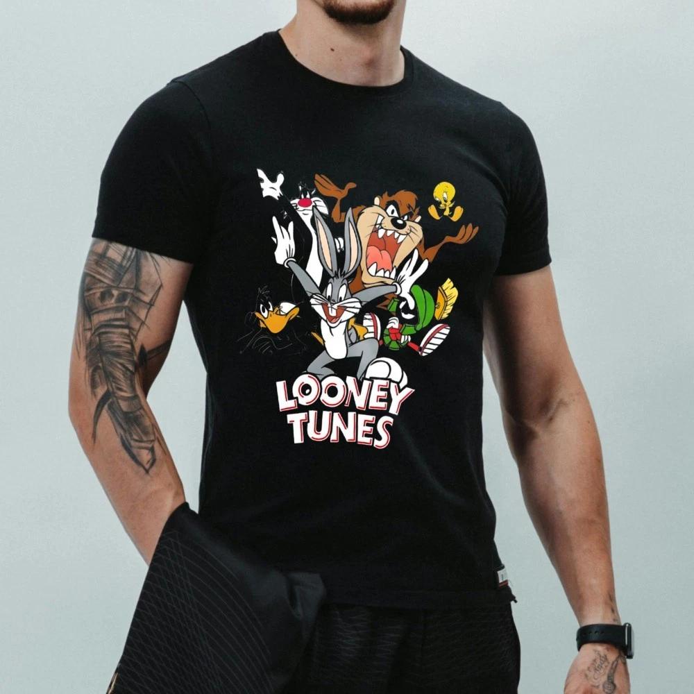 Looney Tunes T-Shirt Bugs Bunny Taz Tweety Daffy Retro Cartoon Graphic Tee