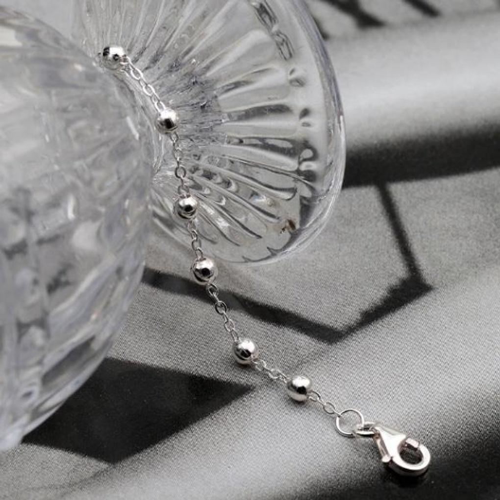 Women's Daily Accessory Sari Silver Ball Chain Bracelet