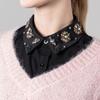 Soft Polyester Detachable Collar With Rhinestones Decors Half Shirt Blouse Top Suitable For Various Occasion Easy Care