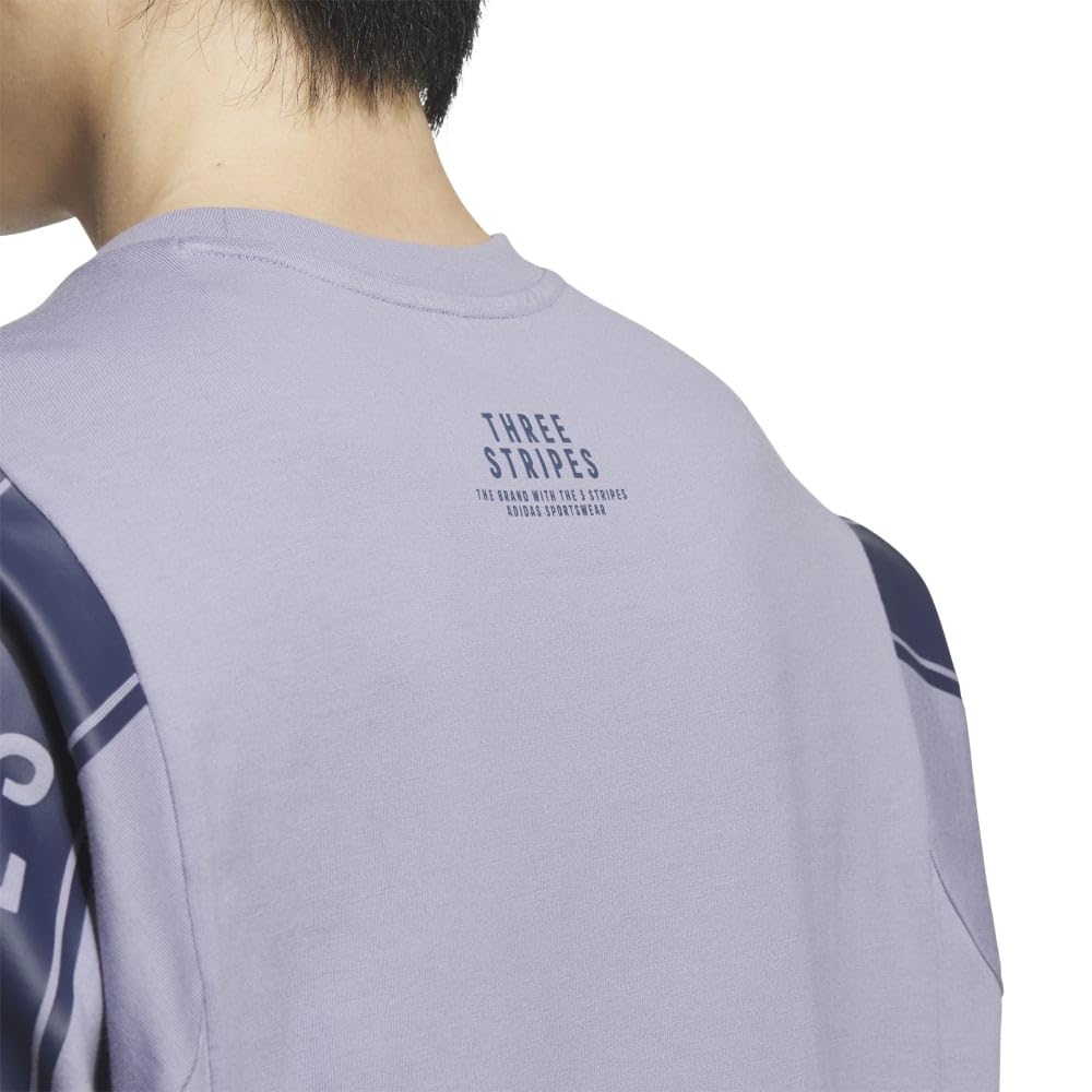 adidas Langarm Schriftzug Pack Locker geschnitten Single Jersey Langarm KWX96 Silberviolett T-Shirt T-Shirt Herren (JG8589) J/2XL