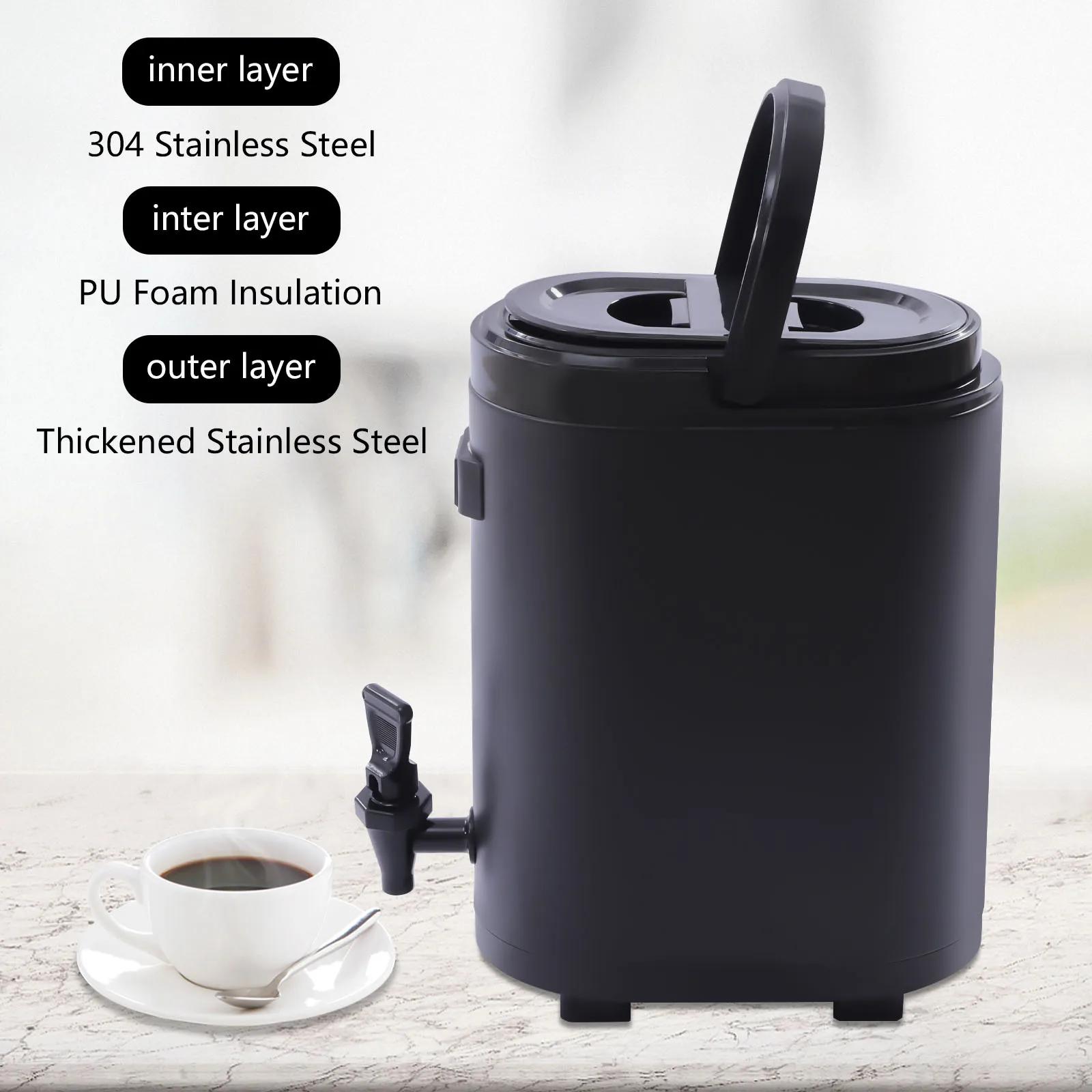 

10L Portable Insulated Beverage Dispenser Stainless Steel Hot Cold Coffee Milk Server 6L
