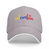 Flag Inspired Baseball Cap with Colorful Embroidered Logo Black Adjustable Hat for Men and Women