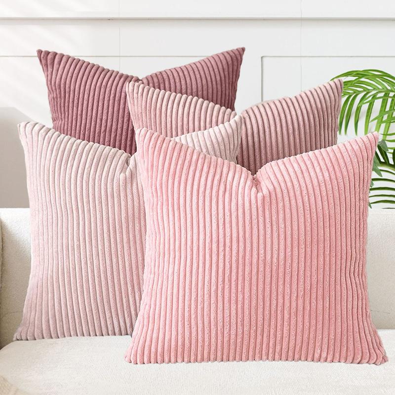 2 Pack Corduroy Pillow Covers, Soft Textured Fabric, Double-Sided Design with Zipper Closure,Suitable for Sofa, Bed, Living Room,Home Decoration