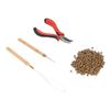 Hair Extension Tool Kit Micro Silicone Rings Bead with Pliers Pulling Hook Crochet Hair Styling Extension Tool