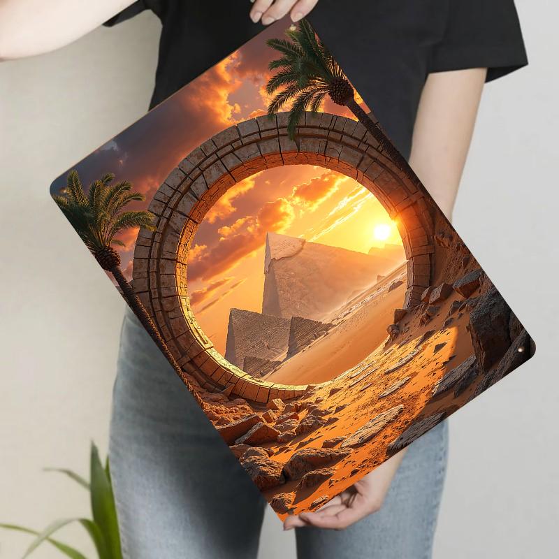 

Ancient Egyptian Pyramids Arch Sunset Landscape Metal Iron Painting Home Decor Wall Art Mural 20x30cm（7.8x11.8inch）