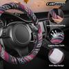CAR PASS Boho Steering Wheel Cover, Ethnic Flax Cloth Universal Steering Wheel Cover,Anti-Slip Design, Fit 14.5-15 inches for Vehicles,Cars,SUV,Vans