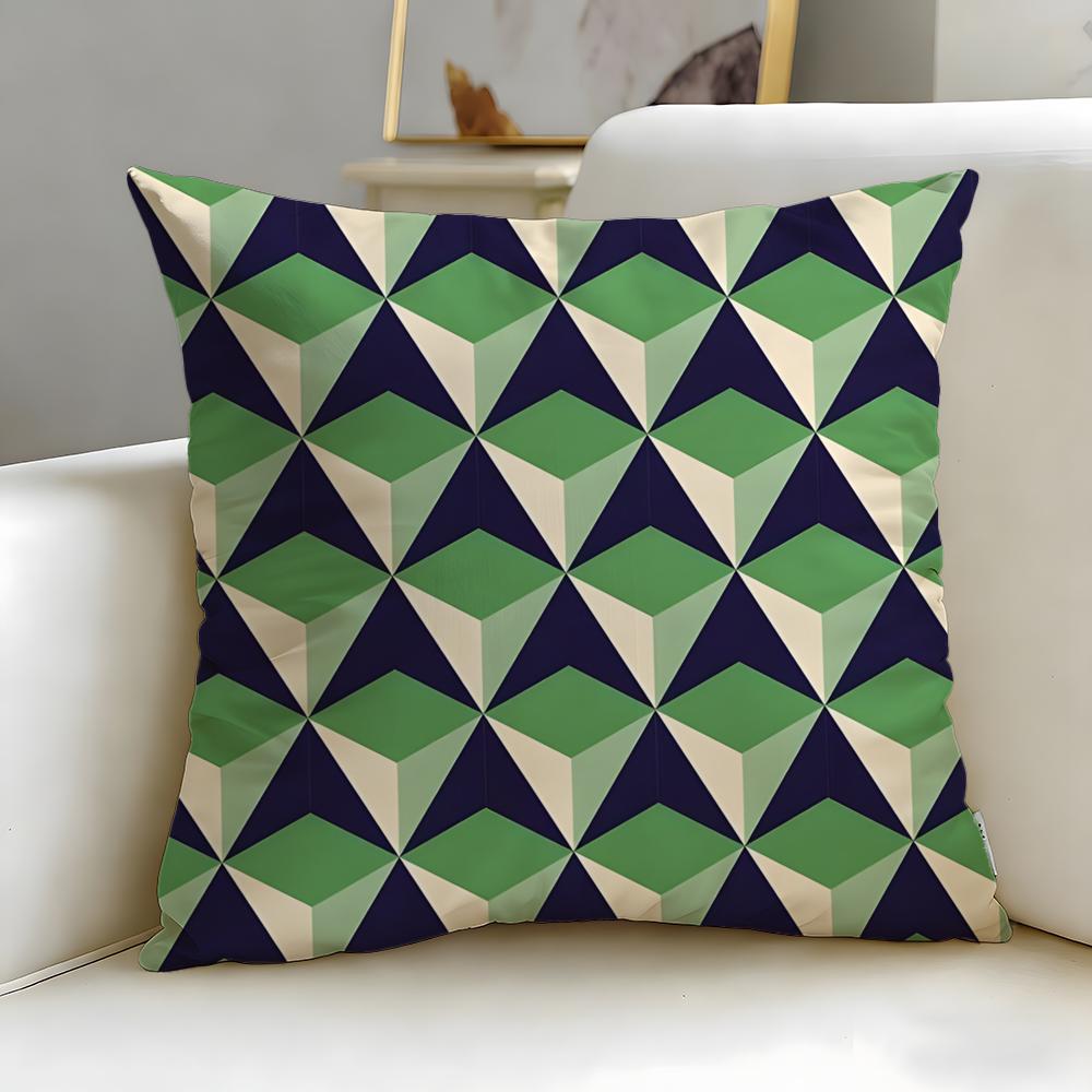 Mosaic Pattern Cushion Cover Soft  EasyWash Pillow Case  Versatile for Couch Bed Travel and Office