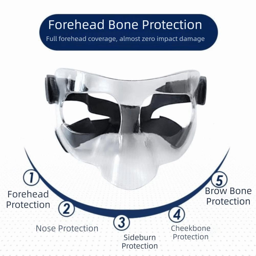 Adjustable Basketball Face Mask Elastic Strap Face Guard Durable Nose Protector  Game Collision