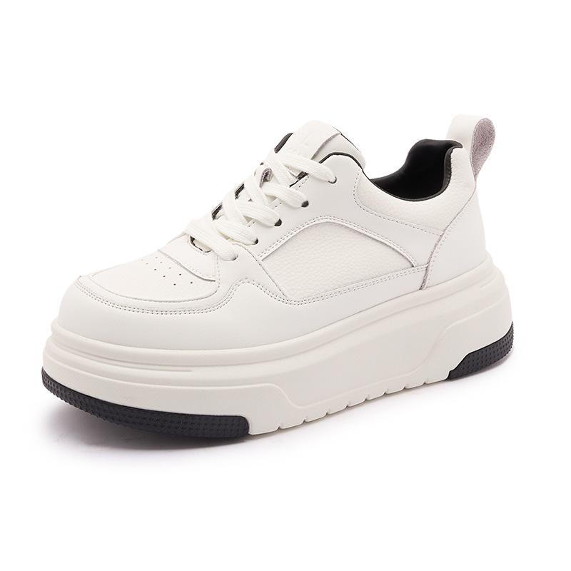 Thick-soled Leather Spring New Breathable College Style Casual Board Shoes Tide