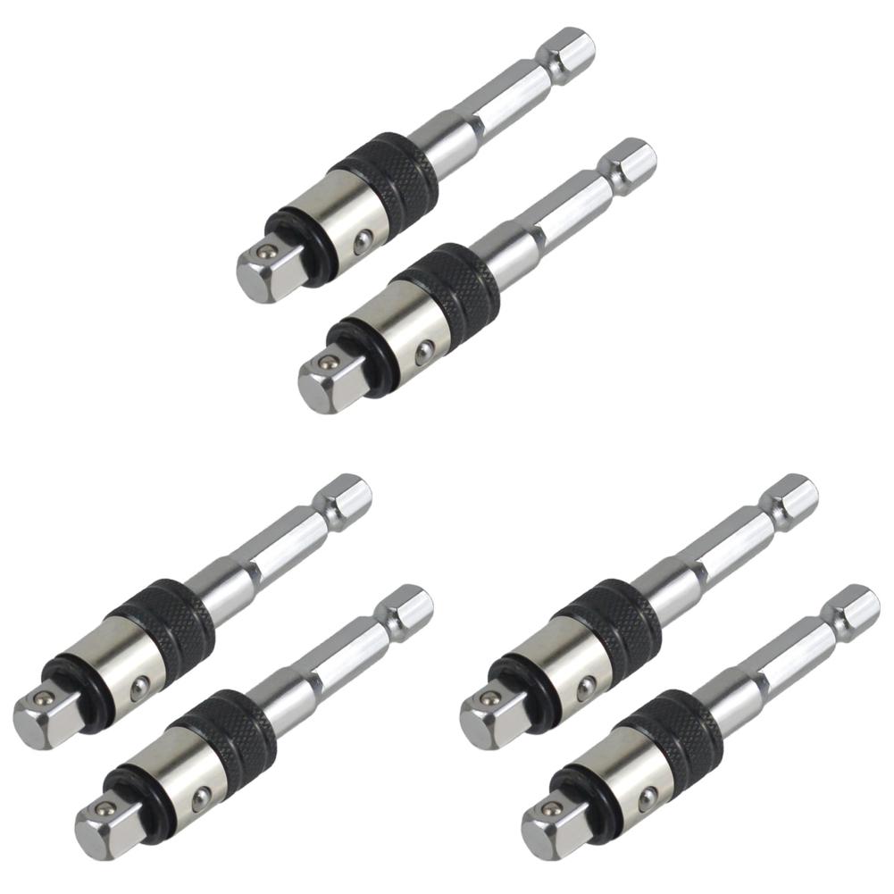 2/4/6Pcs Drill Bit and Socket Adapter Extension Swap Sockets Hex Socket Converter for Rotary Hammer Impact Drill Conversion Tool