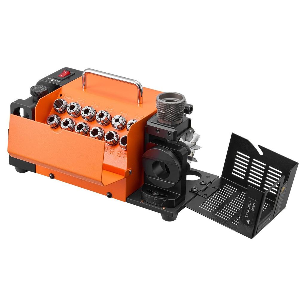 Drill Bits Sharpener MR-13B, 3-15mm Drill Bit Grinder Sharpener with Adjustable Lip Relief Angle & 95°-135° Point Angle, 4600RPM High Speed