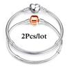 2 Stück/Los Sonderangebot 3mm Silberfarbene Schlangenkette Charm-Armband Für Damen Herren Passend für DIY-Armbänder Schmuck Geschenk