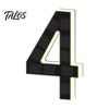 Weather Resistant House Sign Solar LED Number for Outside, 4.7" 6.7" Light Up Number, Modern Waterproof Address Outdoor Home Identification Plate Auto