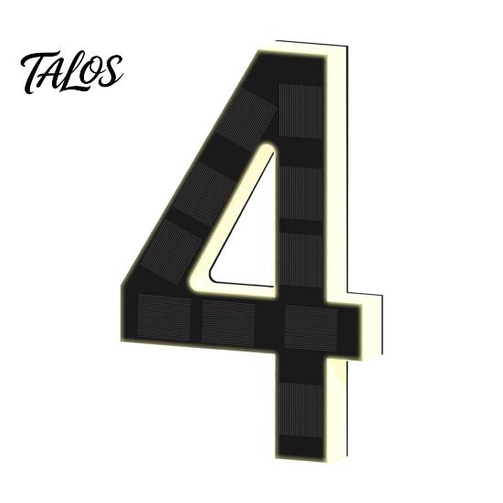Weather Resistant House Sign Solar LED Number for Outside, 4.7" 6.7" Light Up Number, Modern Waterproof Address Outdoor Home Identification Plate Auto