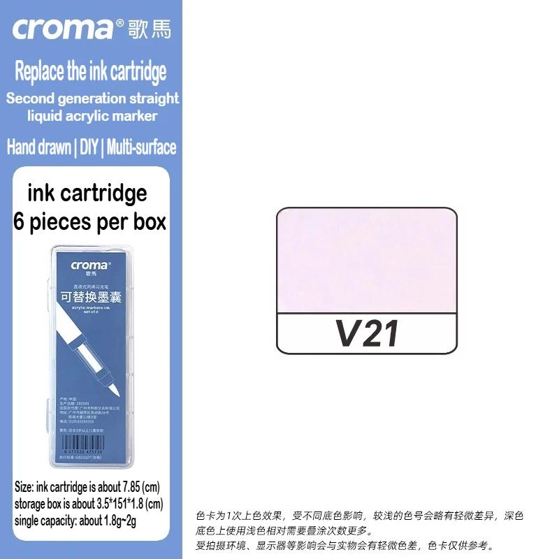 Croma 160/24 Color Replaceable Ink Refill Liquid Soft Tip Acrylic Marker Non Toxic Waterproof School Office Supplies Stationery