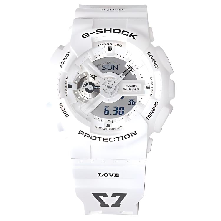 CASIO / 200m Waterproof Quartz Movement Resin Strap Watch Men s Watches White Dial GA-110MW-7APRS White Dial
